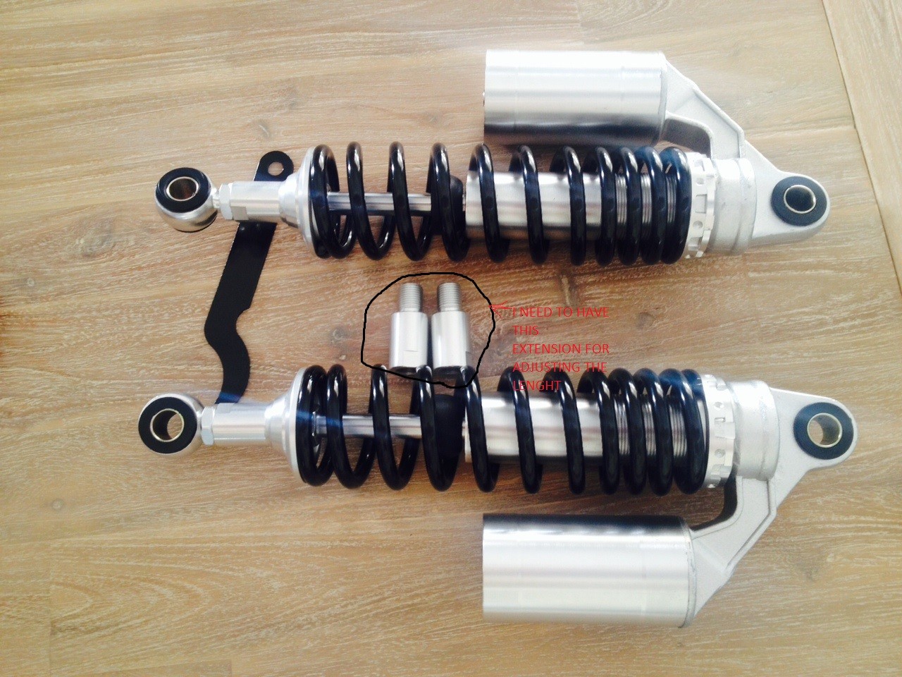 Wholesale Black / Sliver 310mm-350mm ATV Shock Absorbers , ATV Rear Shocks 335mm-385mm from china suppliers