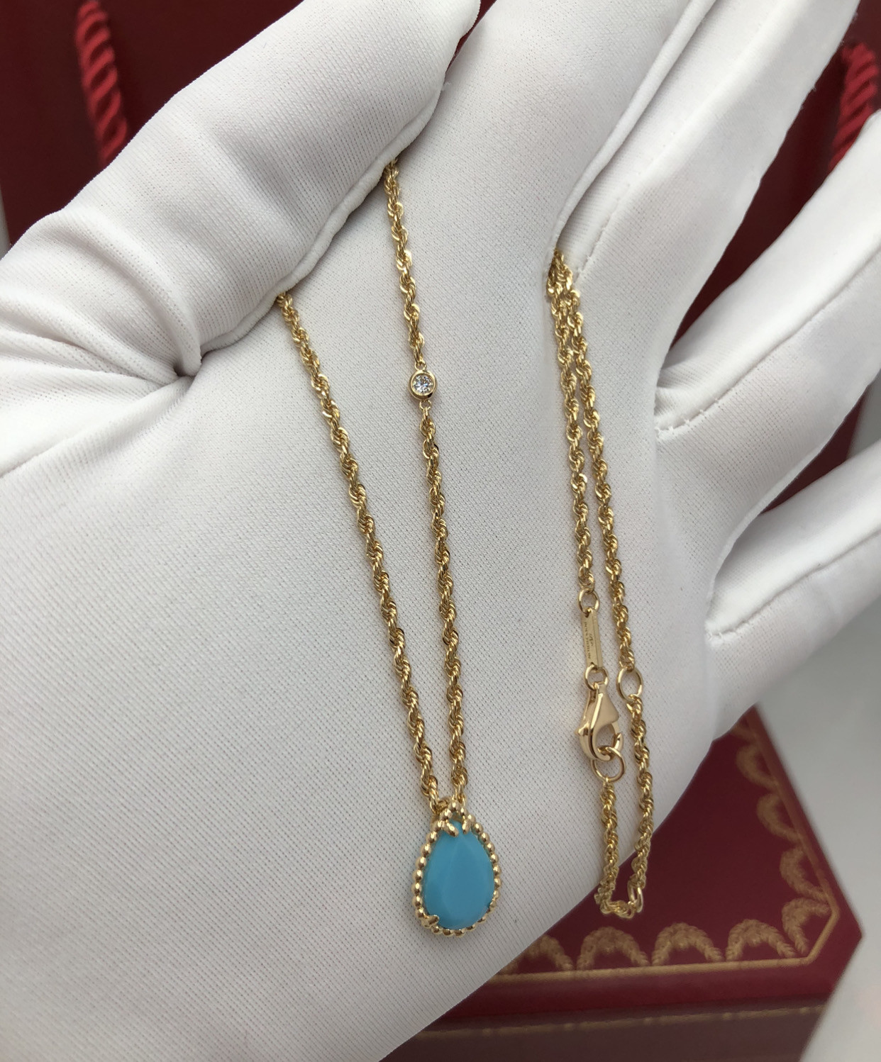 Wholesale XS Style 18 Karat Gold Necklace , Serpent Pendant Necklace With Turquoise from china suppliers