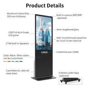 Wholesale Indoor Advertising LCD Floor Stand Digital Signage Transparent from china suppliers