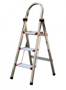 Wholesale Folding 4 Step Silver Aluminium Alloy Ladder 1.3-1.5mm Thickness from china suppliers