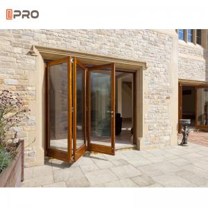 Wholesale Aluminum Alloy Double Tempered Glass Outdoor Bifold Doors from china suppliers