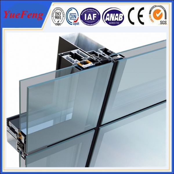 Wholesale aluminium curtain wall profiles supplier, aluminium extrusion for glass curtain wall from china suppliers