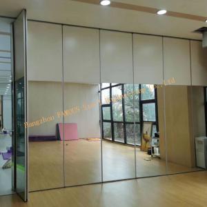 Wholesale Classroom Folding 3000mm Movable Glass Partition Walls , Door Hanging Screen Yoga Aluminium Frame Glass Partition from china suppliers