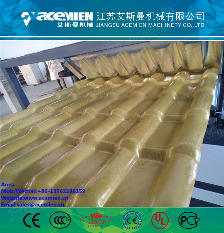 Wholesale plastic glazed roof tile making machine PVC glazed roof plate extrusion line from china suppliers