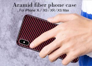 Wholesale iPhone X Red Glossy Finish Aramid Fiber Phone Case from china suppliers