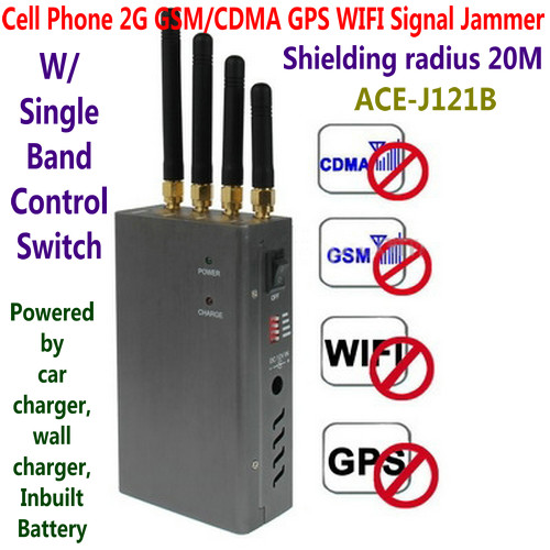 Wholesale 4 Antenna Handheld Cell Phone 2G GSM GPS WIFI Signal Jammer Blocker W/ Single Band Switch from china suppliers