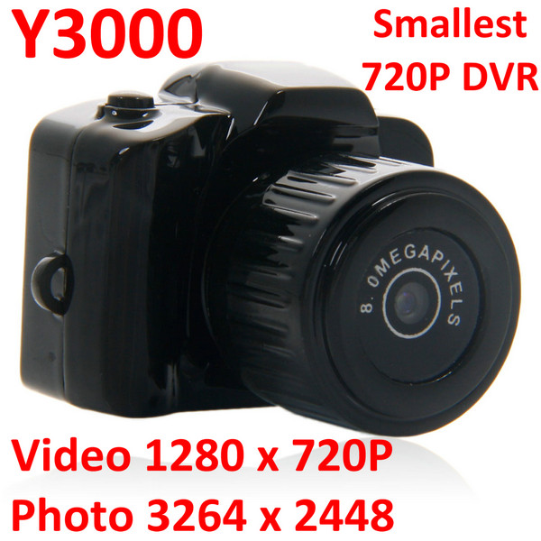 Wholesale Y3000 8MP Thumb 720P Mini DVR Camera Smallest Outdoor Sports Spy Video Recorder PC Webcam from china suppliers