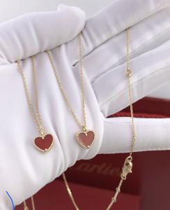 Wholesale Young Ladies Gifts Heart Shaped 18K Gold Necklace With Carnelian from china suppliers