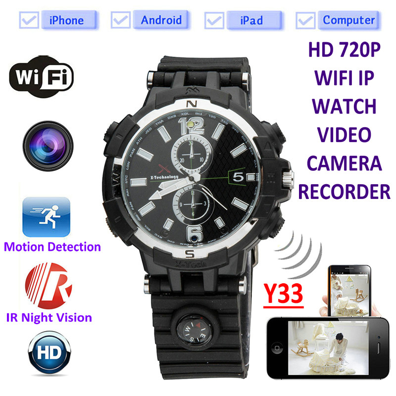 Wholesale Y33 8GB 720P WIFI IP Spy Watch Camera Home Security Smart  Remote CCTV Video Monitor IR Night Vision Nanny Baby Monitor from china suppliers