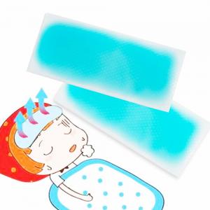 Wholesale Fast cooling gel sheet to relief fever, blue hydrogel patch isolated on white background from china suppliers
