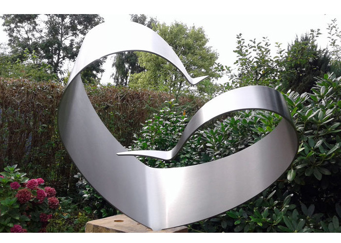 Wholesale Simple Design Stainless Steel Outdoor Sculpture , Brushed Modern Metal Outdoor Sculptures from china suppliers