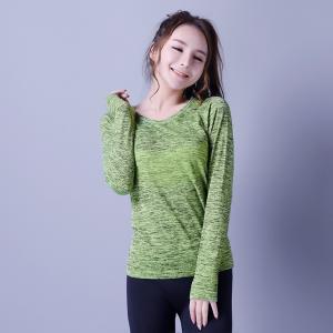 Wholesale Casual sportswear,   seamless sports shirt,  green & black,  knitwear,  Long sleeve,    XLLS009,  woman T-shirts, from china suppliers