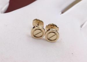 Wholesale Minimalist Handmade No Diamond 18k Gold Stud Earrings For Birthday Gift from china suppliers