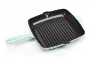 China 10'' Enameled Cast Iron Grill Pan on sale