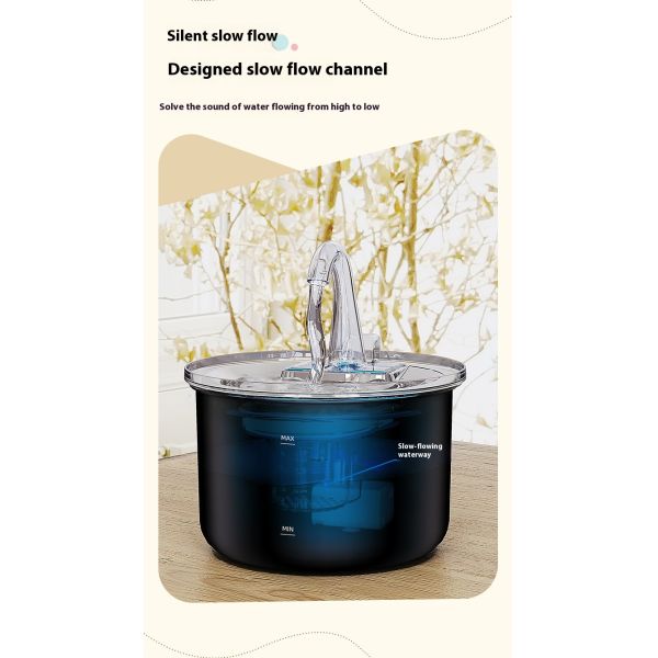 Intelligent Induction Cat Dog Water Dispenser Automatic Circulation Filter 2.2L Stainless Steel Pet Bowl Feeder Charge Power