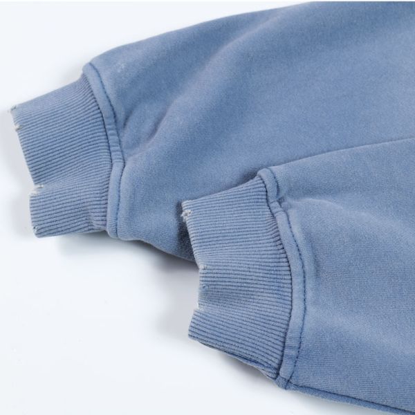 Washed Make Old Worn-out Letter Printed Heavyweight Looped 100% Cotton Breathable Windproof Oversized Fit Hoodie Pocket Winter