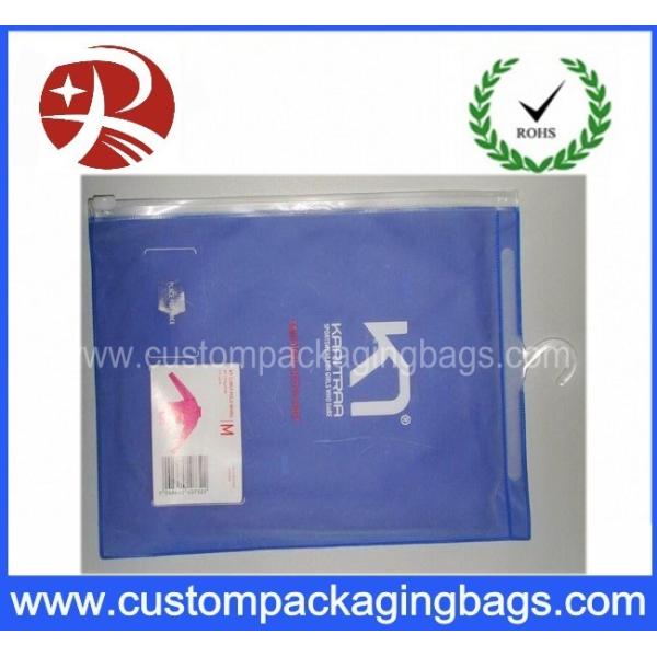 Custom Printing Clear EVA / PVC Hook bag / Hanger Packing Plastic Bag For Clothes