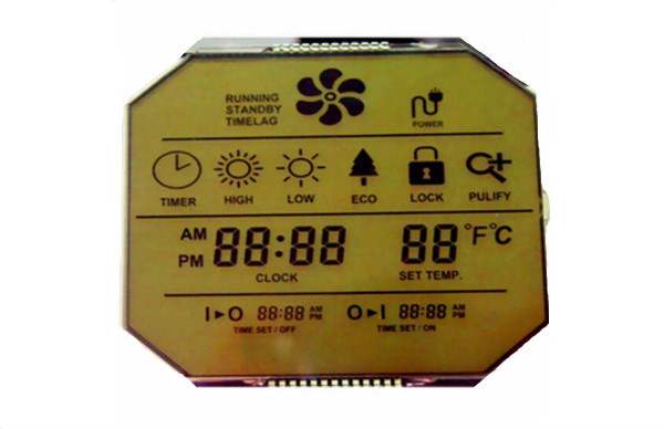 Yellow Green Transflective Lcd Display , FSTN LCD Screen Module
