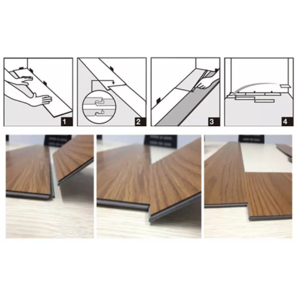 Modern Design Wood and Marble Pattern SPC Flooring Tiles Easy-to-Clean Click System