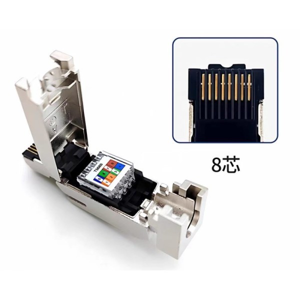 Compatible RJ45 Profinet Industrial Network Cable Connector with 4-core and 8-core Options and 1000V Voltage Rating Featuring Silver and Gold Plated