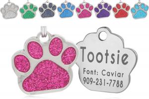 Wholesale ODM Rustproof Laser Engraved Id Tags Paw Print Pet Tags 30*50mm For Metal Necklace from china suppliers