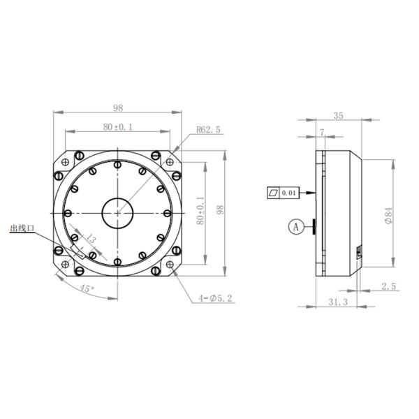 Single Axis Fiber Optic Gyroscope 9.8*9.8*3cm RS422 Fiber Optic Inertial Navigation System
