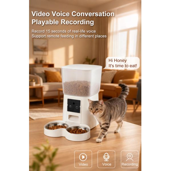 Automatic Cat and Dog Feeder with Programmable Meals and Voice Recording