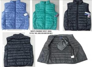 Wholesale Apparel Men padding vests stocklots+bag(mens jackets,mens coats,mens tops ) from china suppliers
