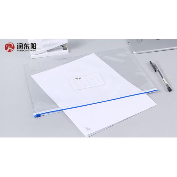 Transparent PVC Hook Bag Zipper Lock Waterproof A4 Polyester Custom Print Size