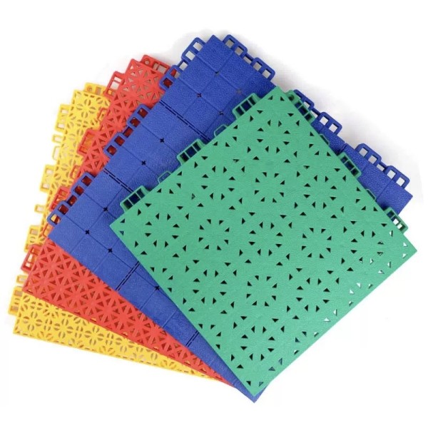 CE Certified UV Resistant Anti-slip Interlocking Artificial Grass Tile for Outdoor Sports Courts