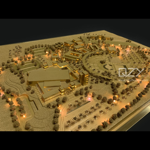 1/1000 Scale Pure Copper Handmade Brass Landscape Architectural Concept Model