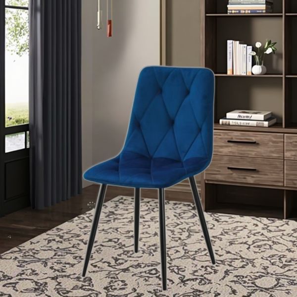 Simple Design Modern Comfortable Velvet Chairs Backrest Casual Dining Table Chair Soft Cushion Upholstered Accent Chair