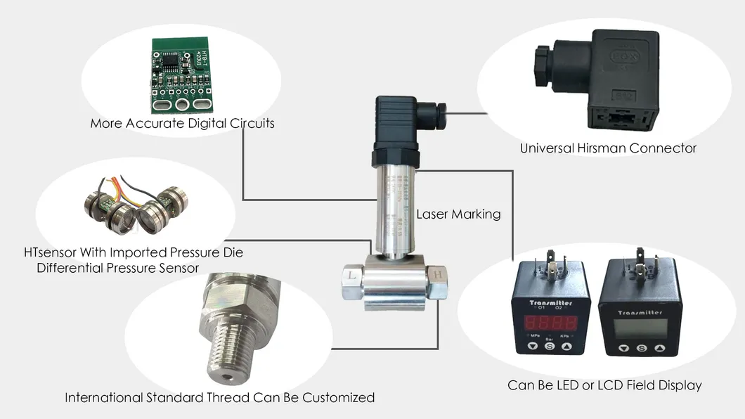 4-20mA LCD Display Differential Pressure Sensor Transmitter OEM Differential Pressure Transmitter