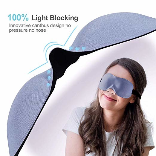 3D Contoured Memory Foam Eye Mask For Sleeping 100% Block Out Light