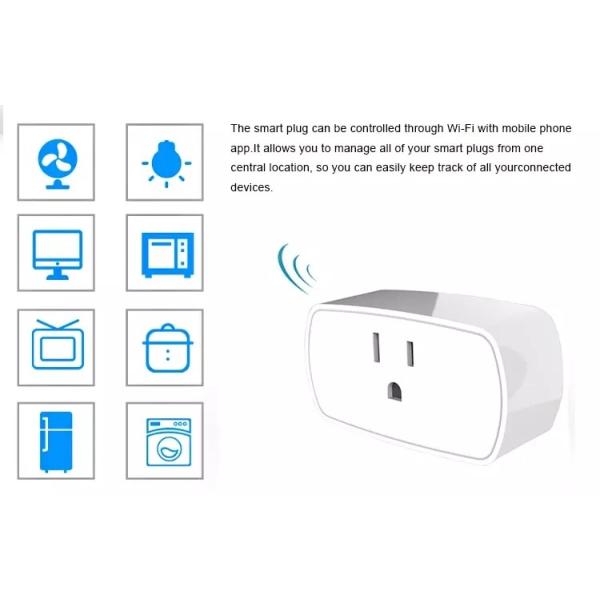 Voice Control Wifi Smart Plug Socket , Remote Control Power Socket For Echo Dot