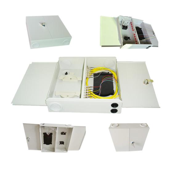 Outdoor Wall Mount Fiber Optic Splitter Box with 1x16 Splitter and Cold-Roll Steel Construction
