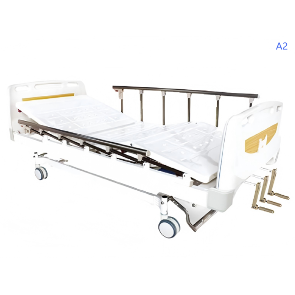 Triple-Wall Guardrail Manual Nursing Bed with Three-Side High Guardrails and Three-Crank Adjust
