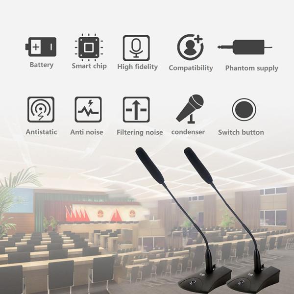 Flexible Stand 48V 3pin Condenser Gooseneck Microphone Delegate Unit for Conference Meeting