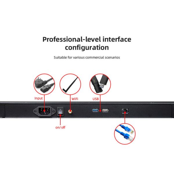 Anti Glare Screen Digital Window Displays 55" Android 11 OS