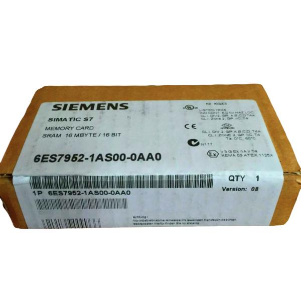 SIEMENS 6ES7952-1AS00-0AA0 SIMATIC S7 MC952 RAM MEMORY CARD FOR S7-400, LONG DESIGN, 16 MBYTE