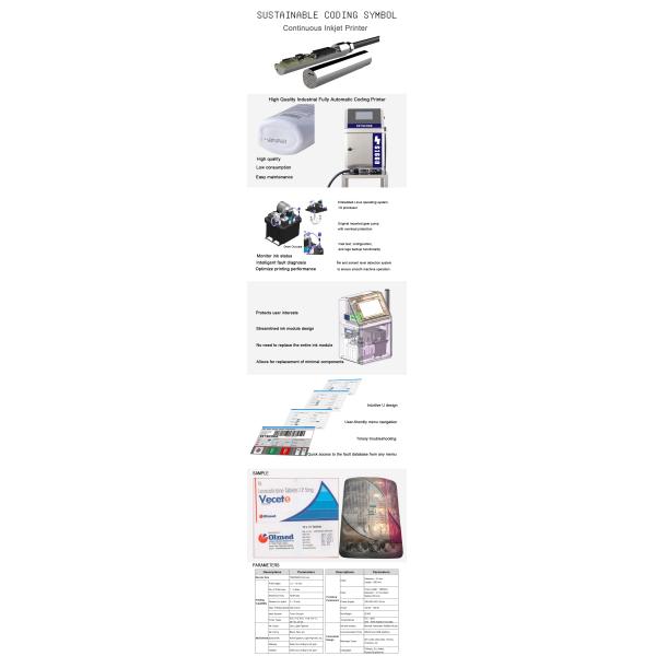 S1660 CIJ Industrial Continuous Inkjet Printer High Resolution Continuous Ink Printer