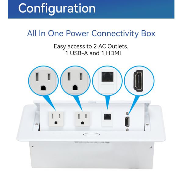 RJ45 HDMI Power Tabletop Pop Up Socket Box Outlets For Office Desks