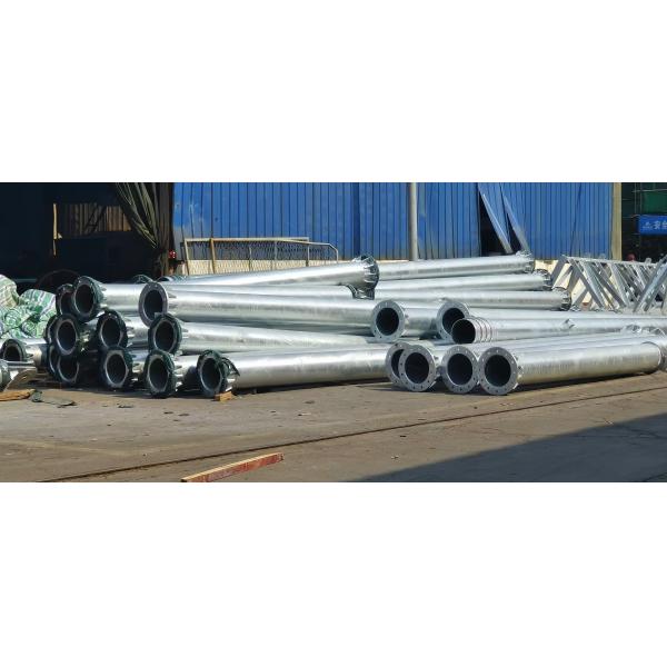 35m Galvanized Triangular Platform 5G WIFI Telecommunication Monopole