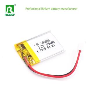China Power Li Polymer Battery 302030 3.7V 120mAh Lithium Battery Cell For Bluetooth Keyboards on sale
