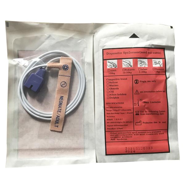 ISO 13485 Certified Medic Consum Compatible for Nellcor Max DS-100a Spo2 Sensor Disposable Non-Woven Adult Neonatal Spo2 Probe
