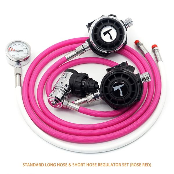 Short Hose Sidemount Scuba Diving Regulator Set Customizable For Underwater Diving