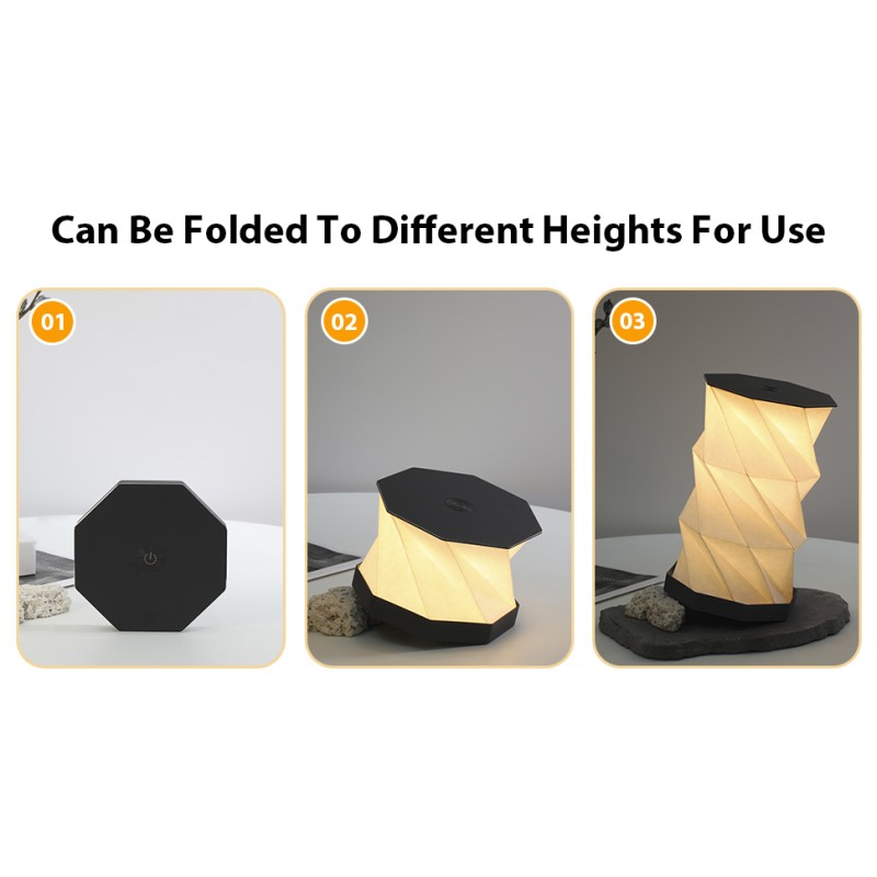 Multicolor Rotating Moodoo Origami Paper Box Lamp Foldable Adjustable