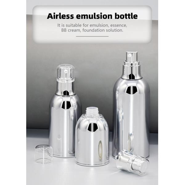 UKA55 PMMA Vacuum Pump Bottle Silver Airless Pump Packaging 35ml 50ml 100ml