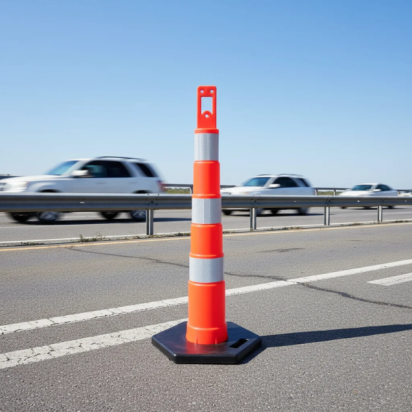 Warning Spring Post 1070mm Orange Flexible Traffic Bollard Reflective Road 6.8kg Delineator Post for road construction diviner