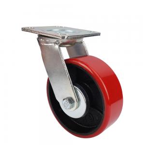 Wholesale Heavy wheels of industrial Caster with red PU wheel from china suppliers